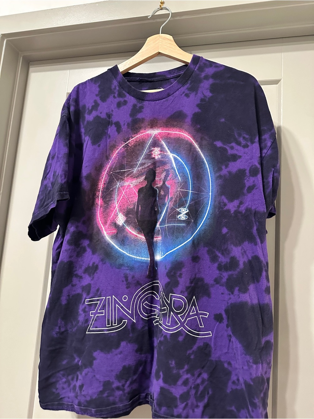 ZINGARA Purple Tie-Dye Short Sleeve Graphic Tee